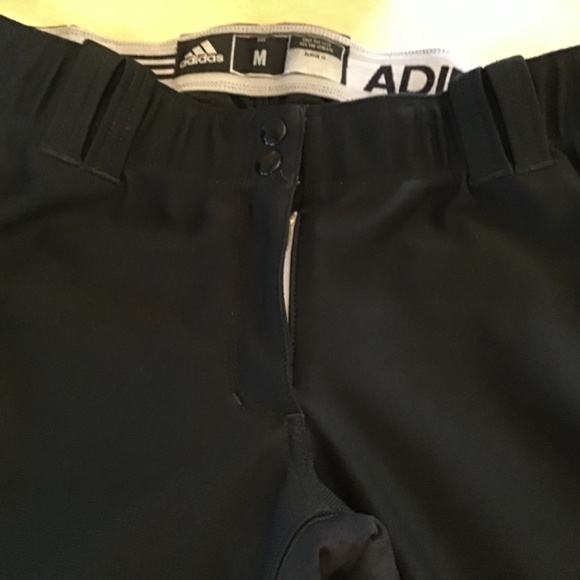 ADIDAS Fastpitch Women’s Size M Black Softball Cropped Pants with Stripes - Picture 7 of 8